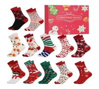 12 Day Socks For Arrival Calendar Countdown To 2025 Arrival Calendar Festivals 12 Colorful Theme Socks Christmas Advent 2025 Traditional