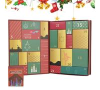 12 Days Christmas Advent Box Fillable Countdown Calendar for Holiday | Decorative Victorian-Style Red Gift Box for Family Festive Season Counting Down with Kids and Guests