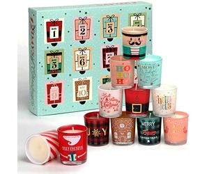 12 Days Christmas Scented Candles, Advent Calendar Candle Gift Sets, 12PCS 1oz Soy Candles, Christmas Candle Gift Set for Women.