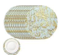 12 Decorative Gold Doilies,Round Placemats,Kitchen Table Placemats,Circular Placemats 13-Inch Round Table Mats, Spring Placemats, Elegant Dining Table Mat for Home Dining Table