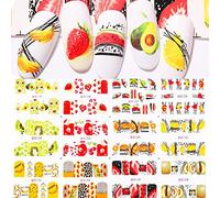 12 Designs Nail Stickers Set Mixed Floral Geometric Nail Art Water Transfer Decals Sliders Flower Leaves Manicures Decoration