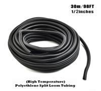 12 Diameter Split Wire Conduit Tubing 98ft Flexible Ribbed Black Sleeve Pipe for Protecting Cables Against Abrasion and Crushing in Home Marine and Industrial Use