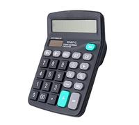 12 Digit Desk Calculator Jumbo Large Buttons Solar Desktop Financial Business Accounting Tool Black 1pc|The Calculator