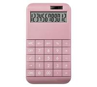 12-Digit Desktop Calculator Dual Power LCD Display for Home Office Pink