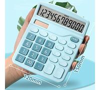 12 Digit Desktop Calculator with Large LCD Display, Solar and Battery Dual Power, Standard Function Calculation Tool for Office and Business, Tilted Screen and Anti Slip Padding (Blue)