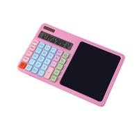12 Digit Solar Calculator Large Screen Display Power Business Finance Accounting Calculator with Writing Board Portable Solar for Student