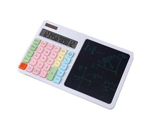 12 Digit Solar Calculator Large Screen Display Power Business Finance Accounting Calculator with Writing Board Portable Solar for Student
