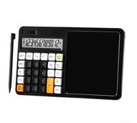 12-Digit Solar Calculator, With LCD Writing Board Drawing Tablet Digital Electronic Calculator With Writing Pad For Office Work School Study(Black)