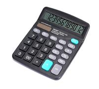 12-digit true solar calculator with large screen, dual power supply, financial accounting desktop computer, office supplies 1 Pcs