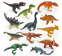 12 Dinosaur Figurines for Kids, Plastic Animal Toys Tiny Portable Dinosaur Figures Playset Montessori Toy Educational Game for Homeschool Preschool Toddler Kids
