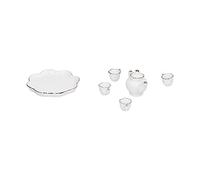 12 Dollhouse Tea Set Miniature Cup Teapot Tray Ceramic Kitchen Accessories for Doll House Decoration Role-Playing Games High Details Workmanship Vivid Elegant Eco-Friendly Lightweight Small Size