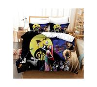 (12, Double) Nightmare on Christmas Eve Bedding Set Valentine's Day 3 Piece Pillowcase Comforter Set