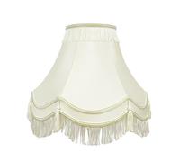 12" Double Scallop Cream Lampshade Traditional Fabric Shade For Table Or Ceiling Lamps Elegant Lighting In Multiple Sizes