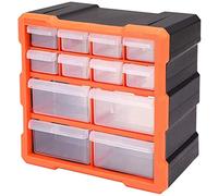 Greenfields 12 Drawer DIY Tool Bits Storage Organiser Unit - Workshop Screws and Small Parts Cabinet or Office Stationary Jewellery Craft Box - Ideal for Home, Shed, Workshop or Garage