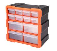 12 Drawer Organiser Plastic Storage Units - Stationary Craft Box - Cabinet For Diy Tool Bits Workshop Screws & Small Parts