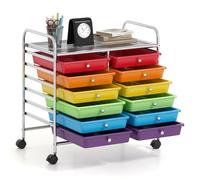 12 Drawer Rolling Storage Cart - Mobile Craft with Metal Frame, Large Capacity & Smooth-Glide Drawers, Ideal for Classroom & Office nization