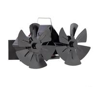 12 Dual Head Furnace Fan, Wall Mounted Design, Powered by Heat from Fireplace, Silent Operation with Automatic Control
