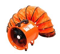 12" Dust Extractor Ventilation Fan with 10m Duct, 380W, 230V | Portable Hose Workshop Fume Air Blower with Thickened PVC Duct for Workshops, Factories, Construction Sites