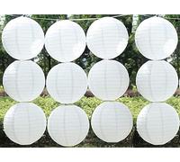 12 e-shop2door White Round Paper Lanterns Lamp Shade Wedding Birthday Party Decorations (14")