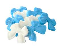 12 Edible Bows Cupcake Decorations Cake Toppers (6 White 6 Blue)