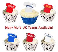 12 Edible Football Shirts Cake Decorations - UK Teams. Use The Drop Down menu to find Your Team