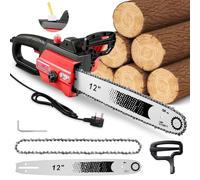 12" Electric Chainsaw, 1500w Powerful Electric Chainsaw, 2.7kg, The Cable is 1.5m Long, 12.5m/S Chain Speed, 4500rpm Chain Saw for Garden Tree Pruning, Tree Trimming