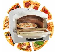 12 Electric/Propane Gas Outdoor Pizza Oven, Portable Appliance for All Outdoor Kitchens, with Temperature Detector Visual Glass,110V