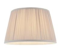 12" Elegant Round Tapered Drum Lamp Shade Dusky Pink Gathered Pleated Silk Cover