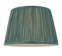 12" Elegant Round Tapered Drum Lamp Shade Fir Green Gathered Pleated Silk Cover