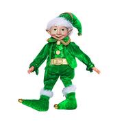 12" ELF BOY,Fairy Christmas Tree Decorations,Handmade Elf Ornament,Golden Elves Home Decor,Holiday Collectible Figurines(Green)