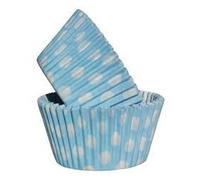 12 Excellent Quality Muffin / Cupcake Cases by Holly Cupcakes: Baby Blue Polka Dot