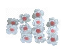 12 Exquisite Edible Sugar Fondant Rose Blossom/Daisy Flowers; 2.7cm Birthday, Wedding/Anniversary, Baby/Bridal Shower, Easter, Mothers Day Cake/Cupcake Toppers/Decorations (White/Light Peach Center)