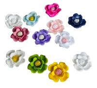 12 Exquisite Edible Sugar Fondant Rose Blossom/Daisy Flowers; 2.7cm Birthday, Wedding/Anniversary, Baby/Bridal Shower, Easter, Mothers Day Cake/Cupcake Toppers/Decorations (Dark Pink/Hot Pink)