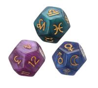 12 Face Dice, Constellation Accessory | Acrylic Tarot Dice with 12 Faces for Horoscope Reading, Engagement, Class, Home and Home Environment