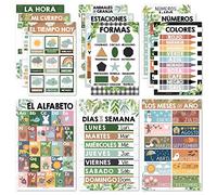 12 Farmhouse Spanish Posters - Toddler & Preschool Decor, Spanish Alphabet Wall Art