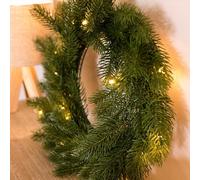 12" Faux Pre-Lit Christmas Wreath