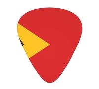 12 Flag of Timor-Leste Printed Guitar Picksâ€“ Thin, Medium, Thick Thicknesses,Comes with Storage Box