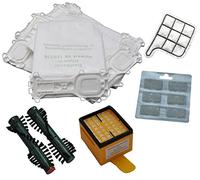 12 Fleece Vacuum Cleaner Bags and Hygiene Filter + Motor Protection Filter + 2x Fragrance Brush EB 360 suitable for Vorwerk Kobold 135/136/135SC VK135/VK136
