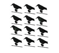 12 Flocked Crows Full Body While Rook Raven Decoys Crow Shooting Hunting inc Feet & Stakes