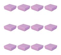 12 Floral Lilac Mini Square Jewellery Boxes, 55x55x18mm | For Studs, Charm & Ring, Shallow Depth | Eco Kraft Paper Box with Anti-Tarnish Insert | FSC Certified, Recyclable