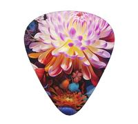 12 Flowers and colorful balls Printed Guitar Picksâ€“ Thin, Medium, Thick Thicknesses,Comes with Storage Box