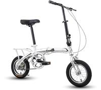 12 Folding Bike for Commuting & School Lightweight Mini Bicycle | High-tensile steel frame with adjustable handlebars and saddle fits riders 125-175 cm; folds compactly for easy transport