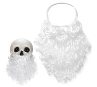 12 ft Skeleton Santa Beard Christmas Costume Accessories Xmas Giant Skeleton Santa Claus Beard for Christmas Decoration Garden Lawn Indoor Outdoor Props Decor