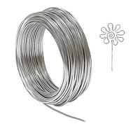 12 Gauge Aluminum Craft Wire, 100 Feet 2mm Thick Bendable Metal Crafting Wire for Sculpting, Modelling, Bonsai Training, Skeleton, Floral Making, Jewelry Making, Weaving and Wrapping (Silver)