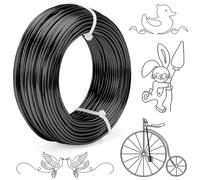 12 Gauge Black Aluminum Craft Wire, 2mmX 100 Feet Sculpting Wire, Bendable Metal Craft Wire for Making Dolls Skeleton DIY Crafts Jewelry Making, Wire Weaving and Wrapping (Black, 12 Gauge)