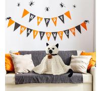 12" Ghost Cat Plush Halloween Soft Toy, Adorable Halloween Plush Cushion Cat Shaped Pillow Cute Plushies Cushion for Kids, Trick-or-Treat Gift Bags, Party Decorations & Spooky Home Decor
