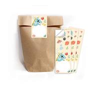 12 Gift Bags (Natural) + 12 Koala Stickers for Party Bags Guest Gift for Children's Birthday Parties Girls Boys