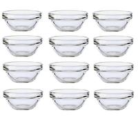 12 Glass Dip Bowls Luminarc Sauce Condiment Stacking Serving Dishes 6Cm X 3Cm