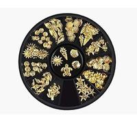 12 Gold Styles for Metal Nails, Gold 3D Metal Nails, Palm Netting, Turtles, Marine Life Charm for Summer, Beach, Manicure, Ocean, DIY, Acrylic, Accessories