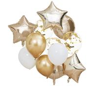 12 Gold White Balloons, Confetti Party Balloons, Gold Wedding Decorations, Gold Party Backdrop, Gold Birthday Balloons, Gold Hen Party Mix